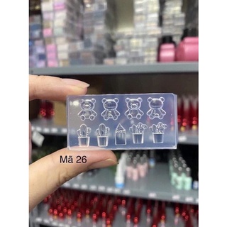 ✅Khuôn gấu silicon dẻo dùng trang trí móng nail 🐻🐻🐻