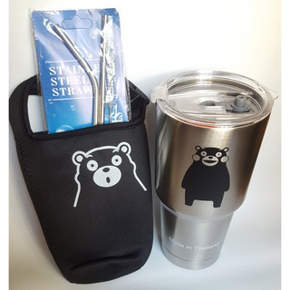 COMBO LY GIỮ NHIỆT GẤU ĐEN KUMAMON 900ML