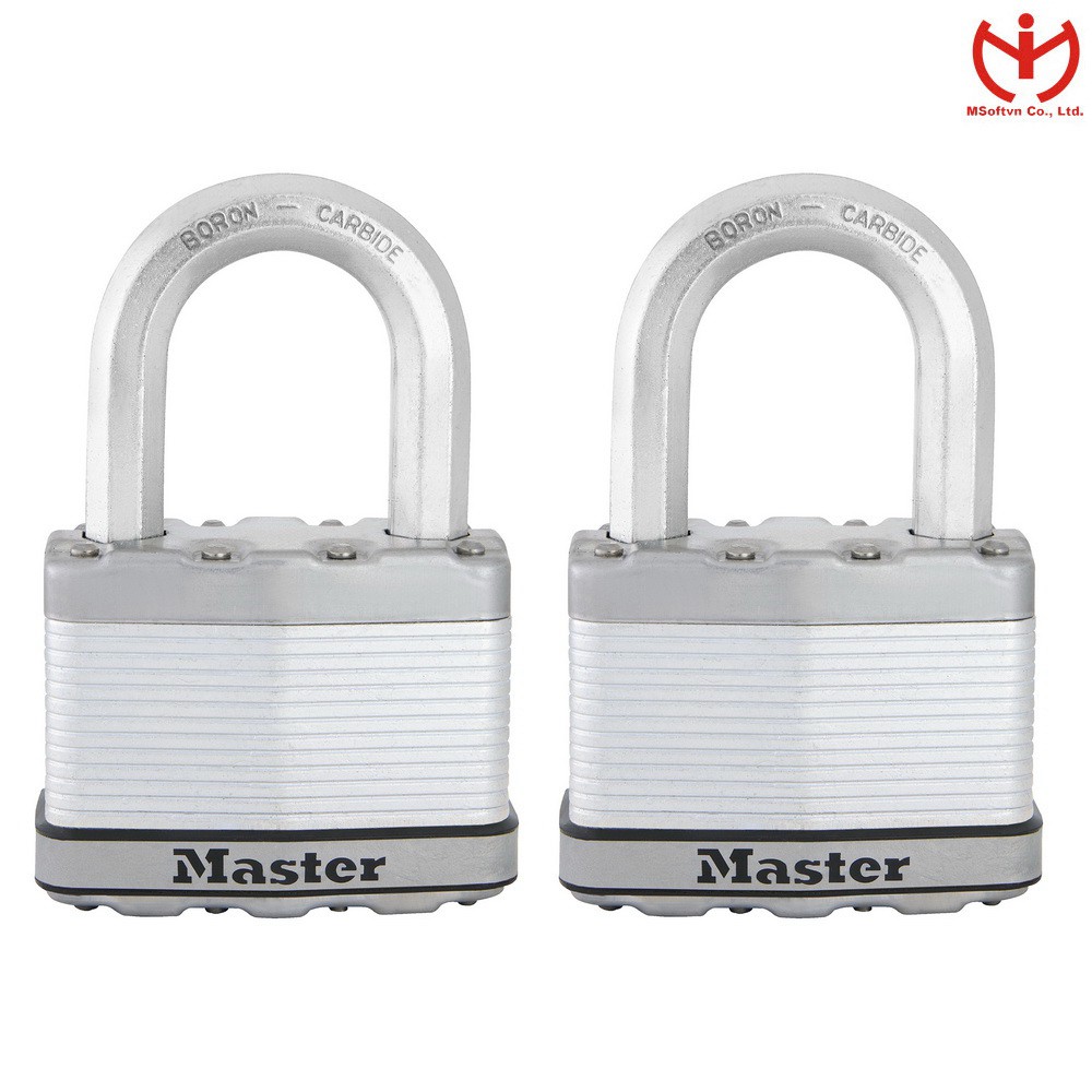 [Hỏa tốc HCM] Bộ 2 ổ khóa Master Lock M15 XTLF thân thép lá rộng 64mm dùng chung 2 chìa - MSOFT