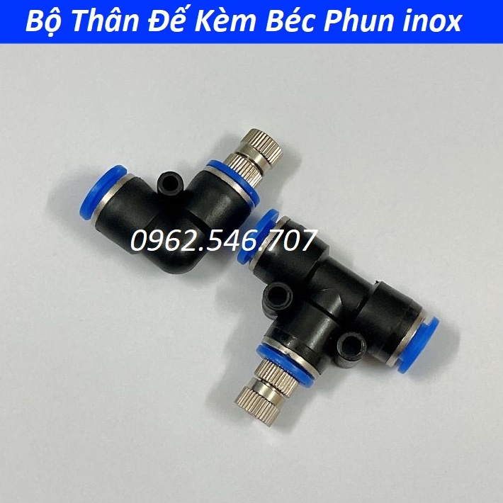 Đế béc phun sương nối nhanh ống 8mm béc phun inox số 2-3-4-6-8