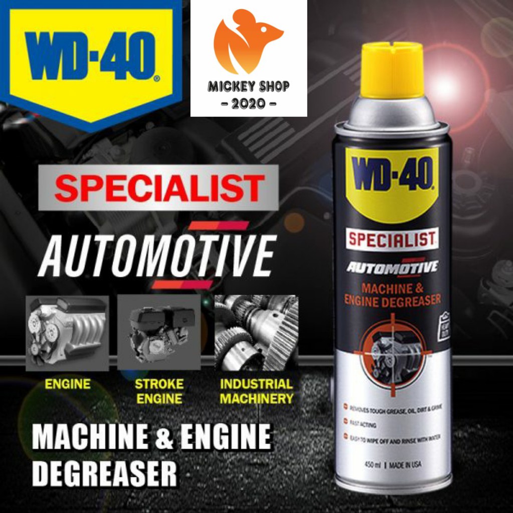 [KHUYÊN DÙNG] Chất Tẩy Nhờn Dầu Mỡ Mạnh mẽ WD-40 Machine &amp; Engine Degrease 450ml