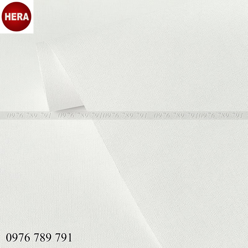10m Giấy Dán Tường Màu Trắng Có Keo Sẵn Vân Vải Nhám Chống Thấm Nước HERA