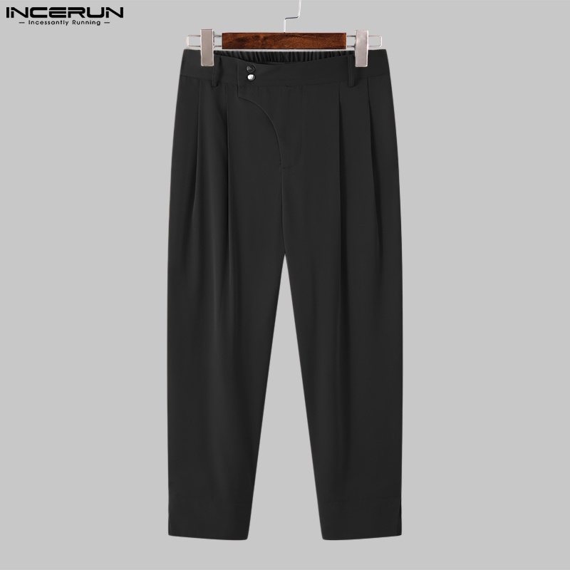 Quần dài Incerun màu trơn giản dị phong cách chino dành cho nam