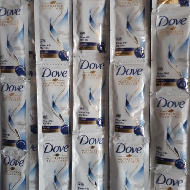 Dây 12 gói dầu gội Dove phục hồi tóc hư tổn