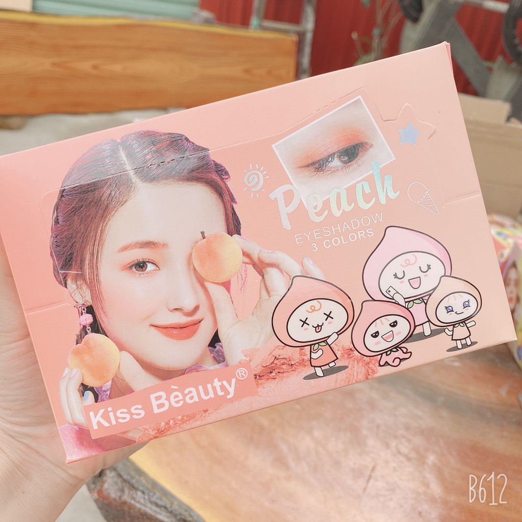 Phấn mắt mix nhũ Peach đào hộp thiếc của kissbeauty V1 | BigBuy360 - bigbuy360.vn