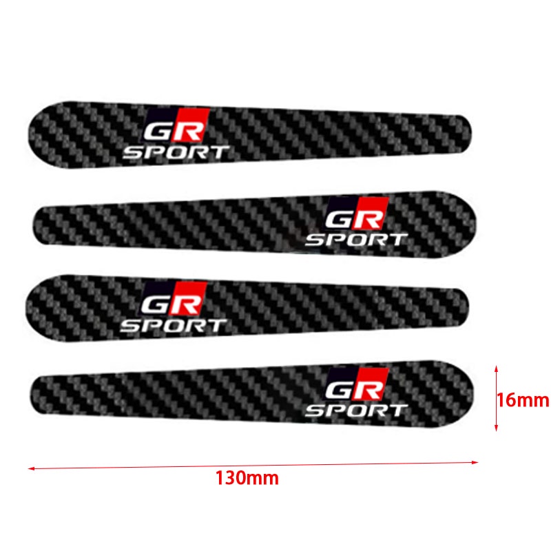 Bộ 4 / 8 Miếng Dán Tay Cầm Bằng Sợi Carbon Cho Toyota GR Gazoo Racing GR Sport Vios CHR Corlla Cross Innova Fortuner Rush Yaris Harrier Accessorie