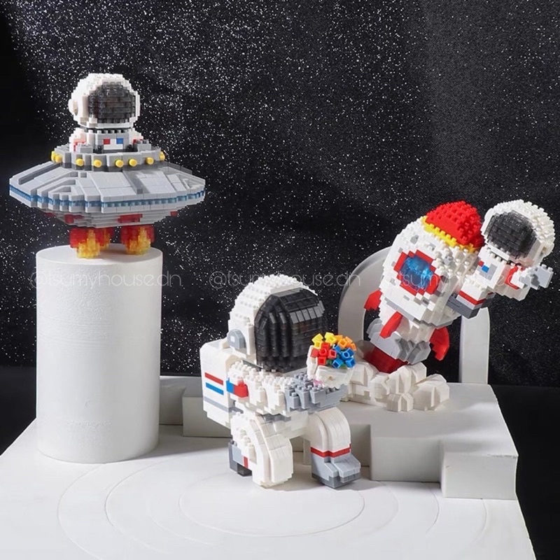 Đồ chơi xếp hình mô hình lắp ráp PHI HÀNH GIA MINI kèm đèn LED II NON LEGO II NANOBLOCKS