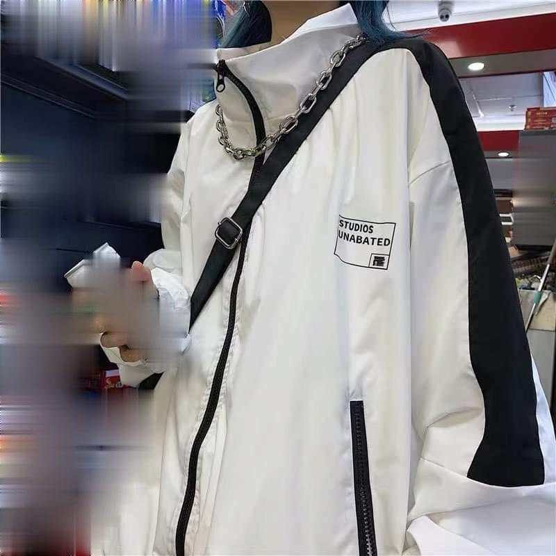 Áo Khoác Dù Bomber 2 Lớp Nam Nữ Ulzzang Unisex Form Rộng in chữ 𝗦𝗧𝗨𝗗𝗜𝗢𝗦 𝗨𝗡𝗔𝗕𝗔𝗧𝗘𝗗, dễ mặc form dưới 65kg