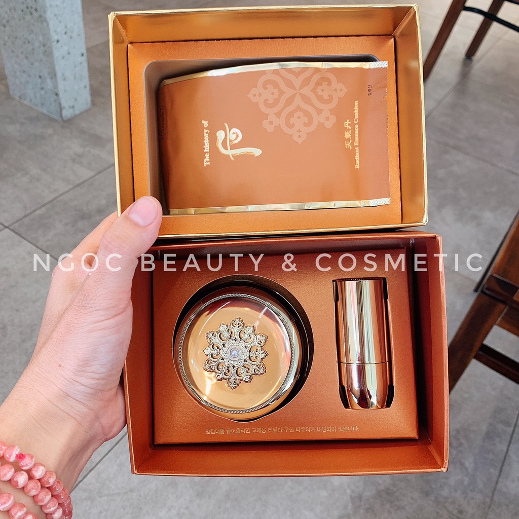 Còn tông 23 [HÀNG CHÍNH HÃNG BAO CHECK TEM] Set Phấn Nước Đông Y Tái Sinh Da WHOO Radiant Essence Cushion