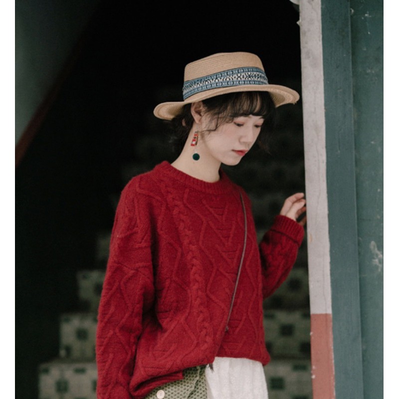 Mũ ngắn vành bohochic hoạ tiết độc đáo phụ kiện du lịch vintage