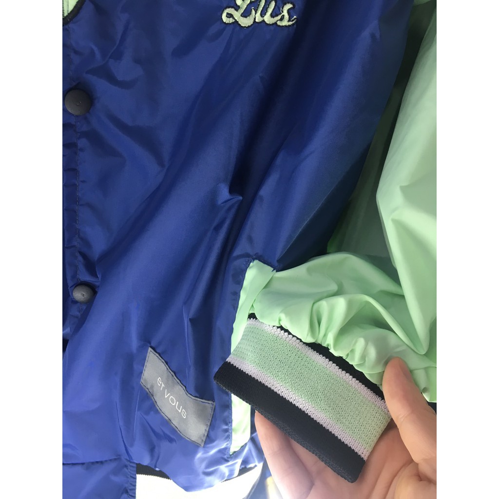 Áo Khoác Bomber Dù, Áo khoác unisex in chữ Angeleen Phong Cách Hàn Quốc.