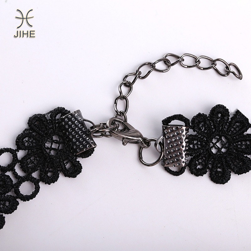 【JIHE】Vòng Cổ choker Phối Ren Đính Ngọc Trai Nhân Tạo Thời Trang Phong Cách Nhật Hàn