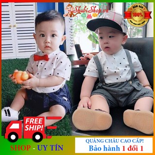 [SẴN HÀNG] Yếm Chấm Bi Bé Trai  BOY BIDS [LOẠI 1] Sang Chảnh Bảnh Bao cho bé 1-4 tuổi- Shubishop.vn