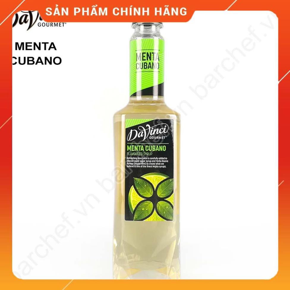 Siro Mojito Davinci Gourmet (Menta Cubano syrup) - chai 750ml  - Hàng chính hãng