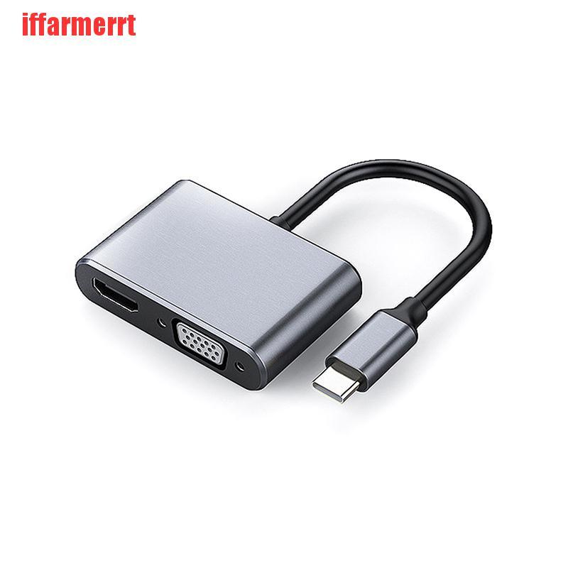 Bộ Chuyển Đổi Từ Cổng Type C 3.1 Sang Hdmi + Vga 4k