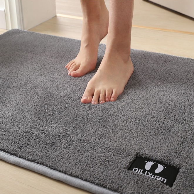 Thảm lót cửa chùi chân Lông Nhung Thấm Hút Nhanh Khô Chống Trượt Phong Cách Nhật Hàn Đơn Giản