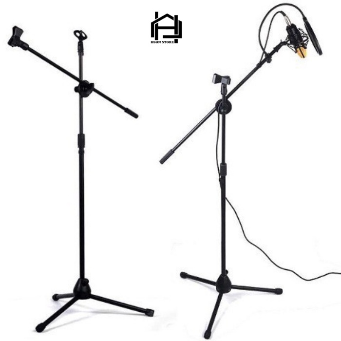 Chân đế kẹp micro BOM MIC STAND, giá đỡ mic đứng phòng thu, sân khấu chuyển nghiệp