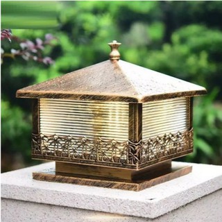 Đèn trụ cổng cây dừa mạ đồng phi 300