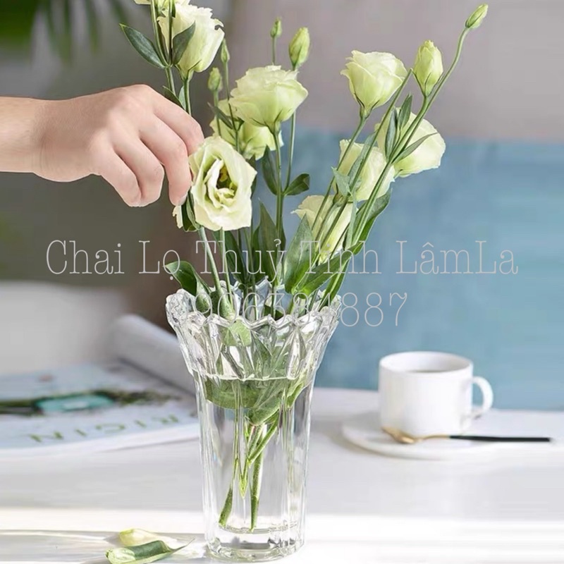 Bình Thuỷ Tinh Pha Lê Cắm Bông Trang Trí 19CM 27CM