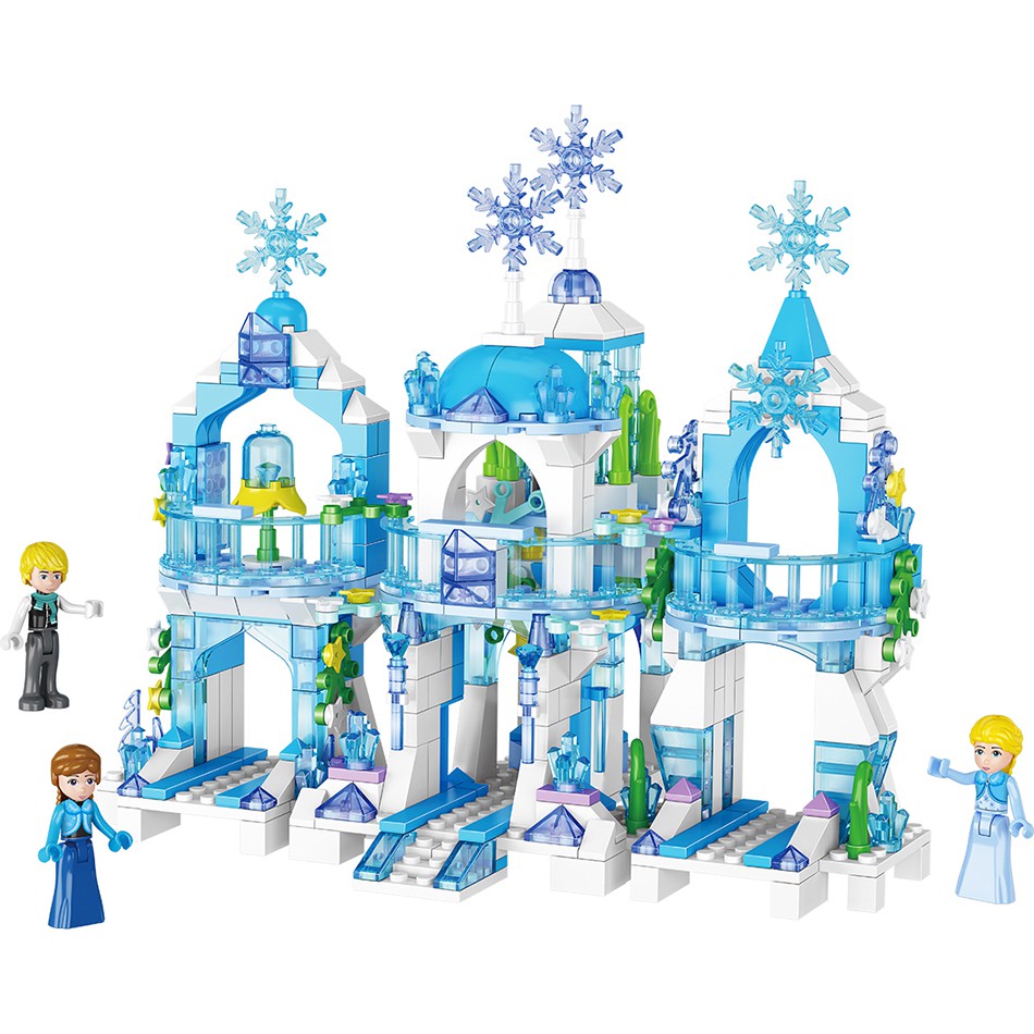 463PCS Tương thích Lego Công chúa Iceland màu sắc lâu đài Khối xây dựng nhỏ Đồ chơi cho trẻ em bé gái bé trai Quà tặng DIY