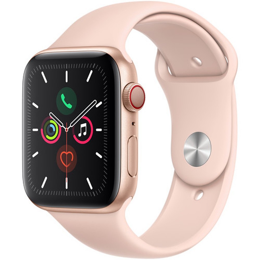 Đồng hồ Apple Watch Series 5 GPS + LTE, 40mm, Gold Aluminum, Pink Sand Sport Band - Hàng nhập khẩu