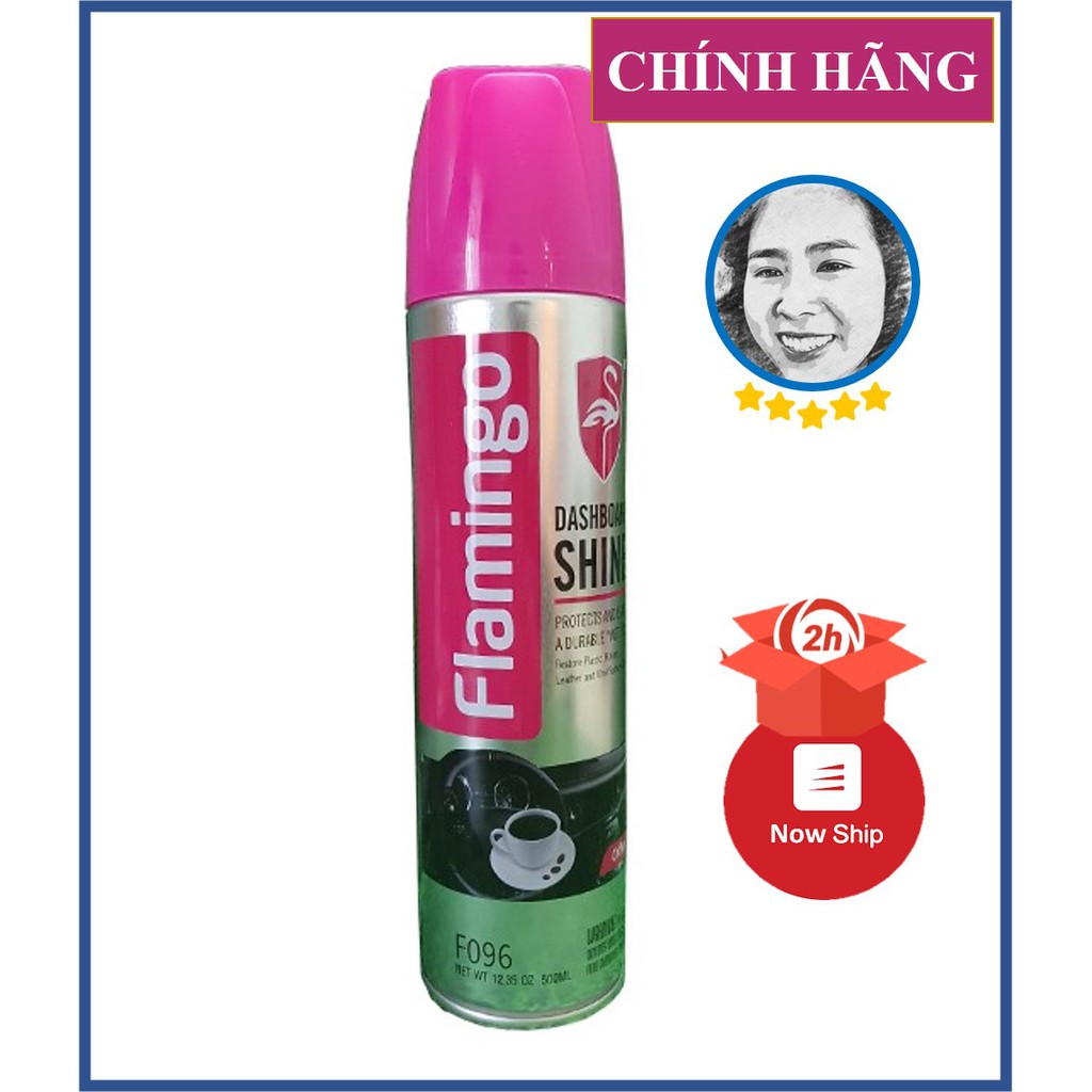 [CHÍNH HÃNG] Flamingo Bình Xịt Dưỡng Bóng Nội Thất - Đồ Da, đồ gỗ, Tapo, buồng lái Ô Tô hương Cafe dịu nhẹ F096