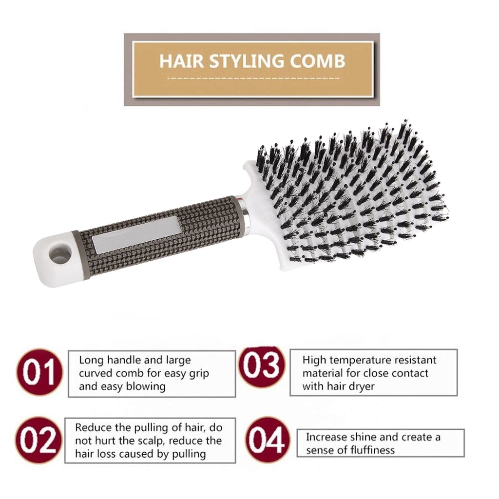 [Hàng mới về] Lược chải tóc xoăn ngắn và dày mượt mà dành cho cả nam và nữ