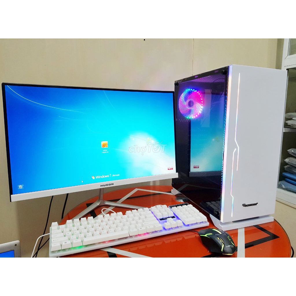 Bộ máy tính PC Game + Màn cong FullHD 24 inch i7 /i5 /i3 chơi PUBG mobile, PUBG lite, LOL, CF đột kích, Fifa, Cs + Quà 9 | BigBuy360 - bigbuy360.vn
