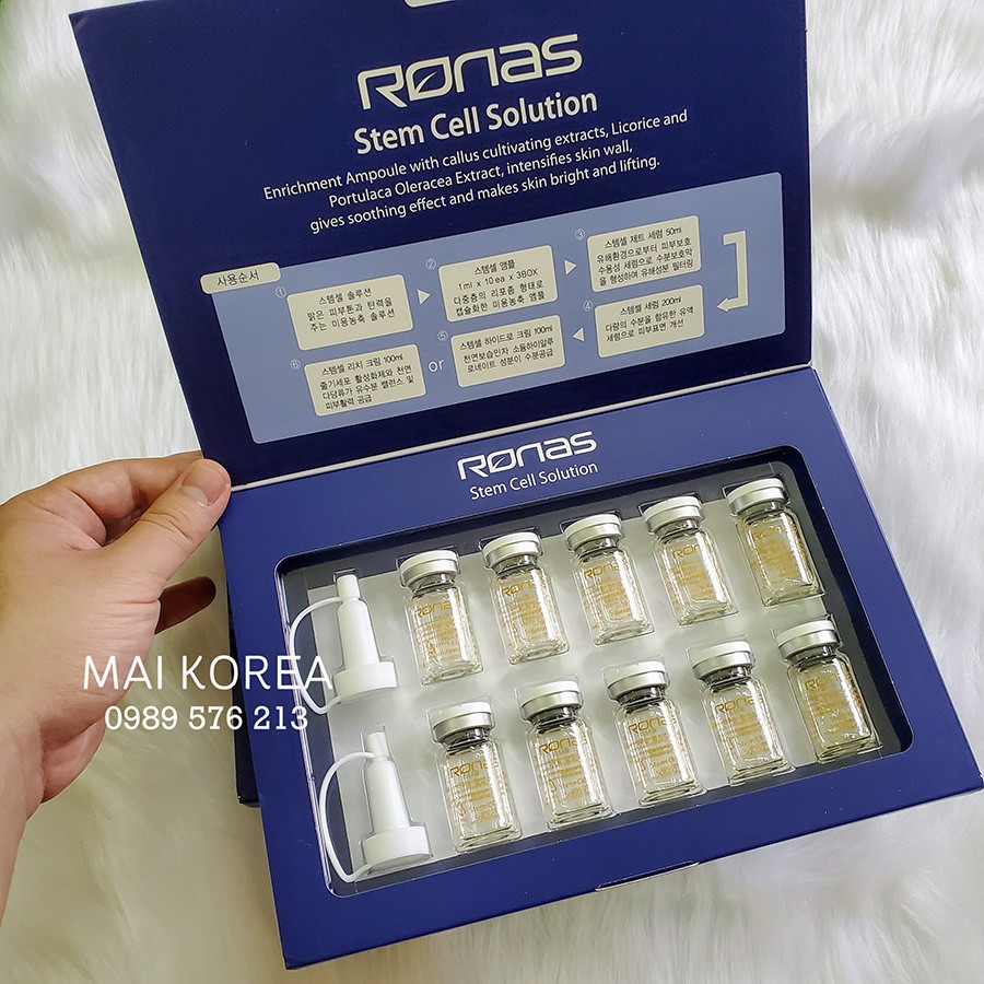 Tế Bào Gốc Ronas Stem Cell Solution chuẩn spa Hàn nguyên set