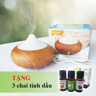 Máy Khuếch Tán Tinh Dầu - Máy Xông Tinh Dầu - TẶNG 3 Chai Tinh Dầu (Hương Cam ,Oải Hương, Chanh Sả)