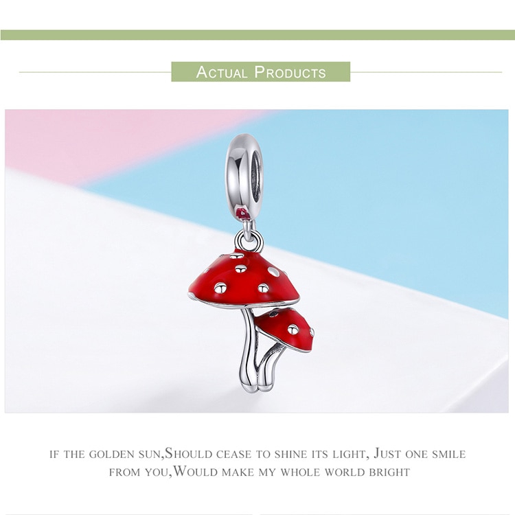 Mặt Trang Trí Bamoer Cho Vòng Đeo Tay/ Vòng Cổ bạc 925 Tạo Hình Nấm Xinh Xắn SCC1060