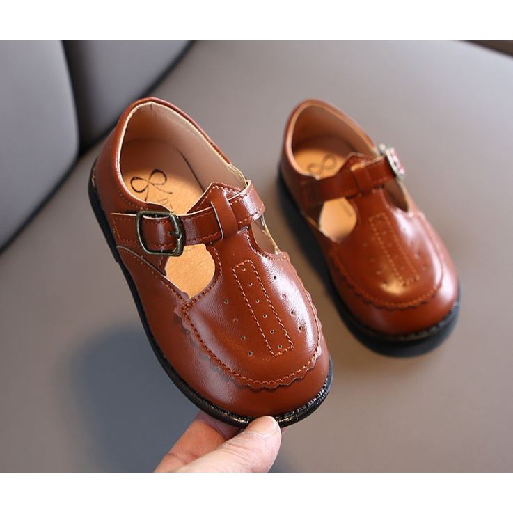 Giày da PU đế mềm phong cách Hàn Quốc dành cho bé gái 253