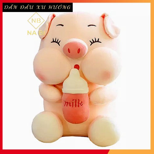 Gấu Bông Heo Ôm Bình Sữa Heo Milk Hàng Nhập Khẩu Siêu Xinh Siêu Hot