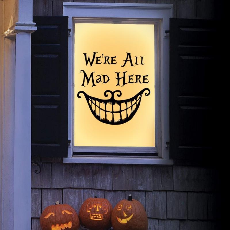 Sticker Dán Cửa Sổ Họa Tiết Ma / Dơi / Bí Ngô Trang Trí Halloween Kinh Dị DIY