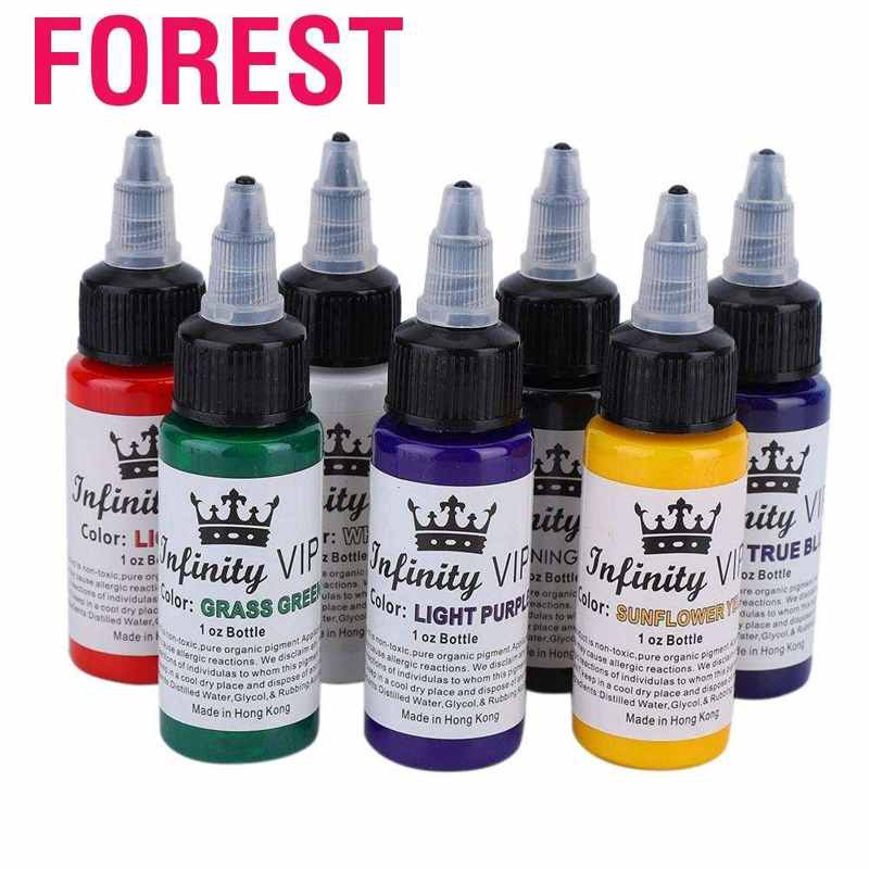 Forest 7 Colors Tattoo Pigment Ink  Semi-Permanent Set Long-lasting Eyeliner Eyebrow Lip for Body Art Design and Makeup. #8