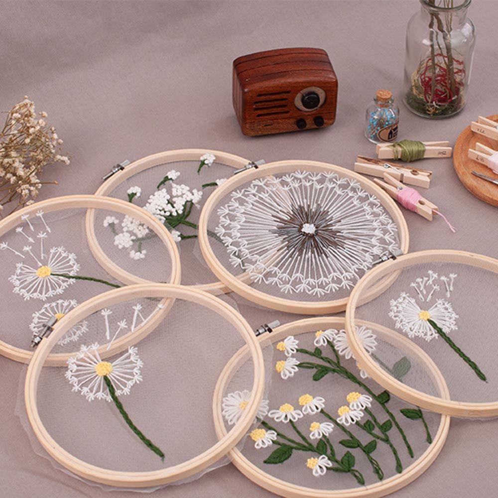 Khung Thêu Thủ Công DIY Hình Hoa Trang Trí Nhà Cửa