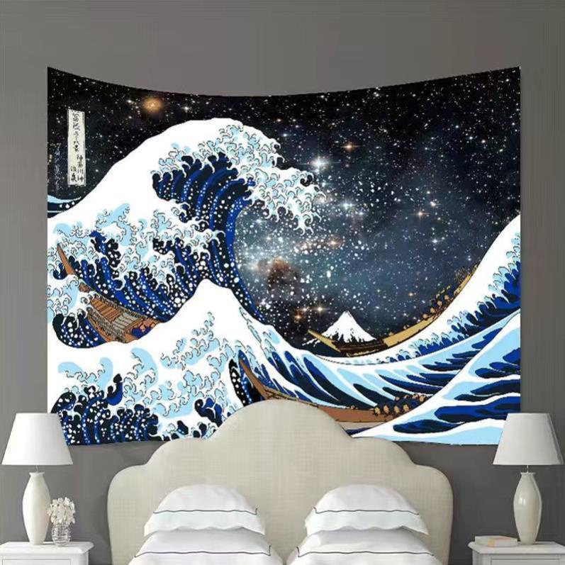 Tranh vải treo tường phong cách Ukiyo-e Nhật Bản 150*130cm cao cap-in theo yêu cầu