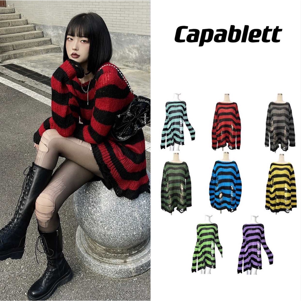 Áo len rách mỏng nhẹ phong cách Goth Punk | Shopee Việt Nam