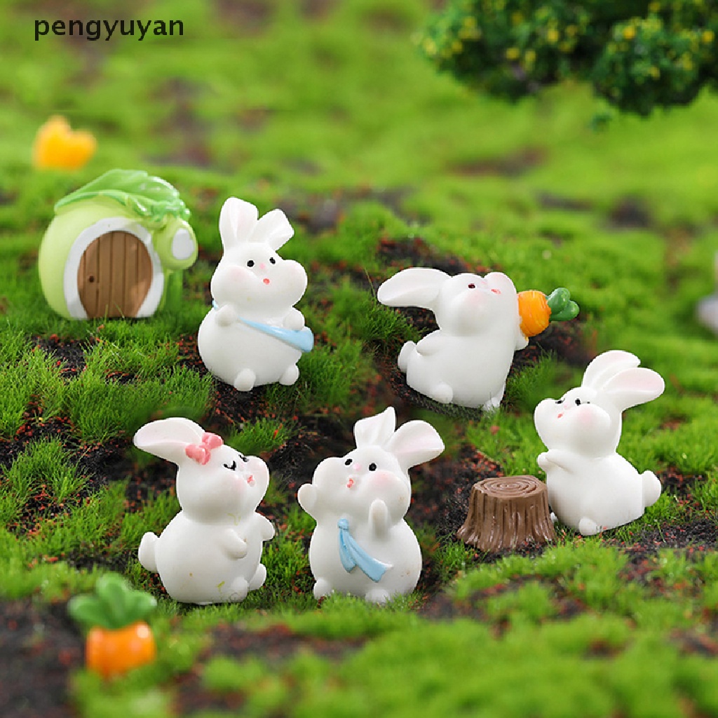 Tượng Thỏ Cà Rốt Bằng Nhựa resin Trang Trí Tiểu Cảnh Sân Vườn Nhà Búp Bê