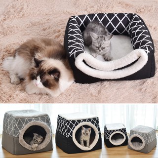 Ổ giường họa tiết kẻ ô kim cương dành cho thú nuôi chó mèo