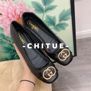 Giày bệt búp bê gg đen mới
