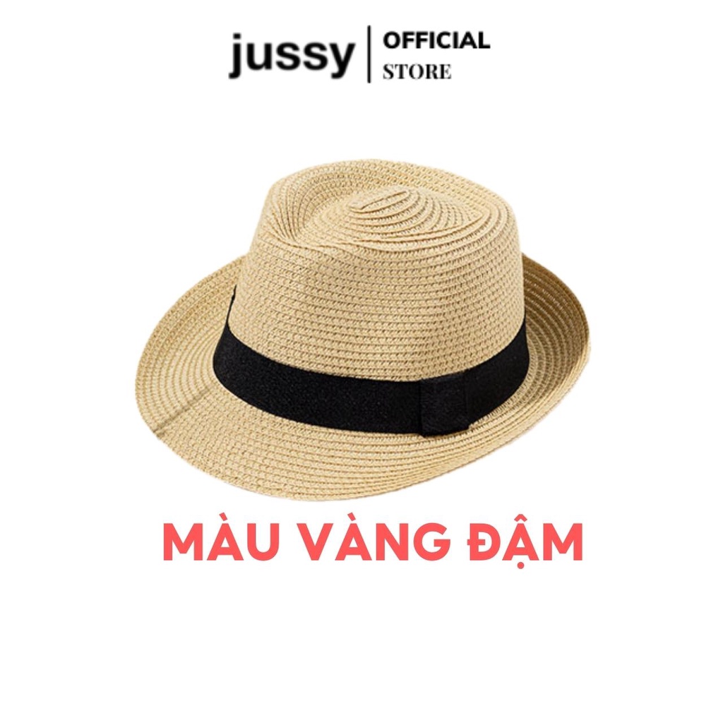 Mũ Cói Phớt Vành Nhỏ Đi Biển Jussy Official Phong Cách Nón Cói Panama Unisex Nam Nữ Đều Đội Đẹp Nhiều Màu Hot