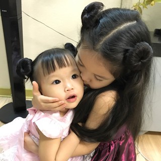 TÓC GIẢ BÚI CỦ TỎI, BÚI NATRA CHO BÉ (HÌNH THẬT)