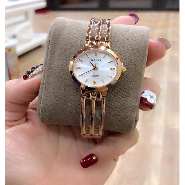 Đồng hồ nữ Halei máy Nhật mạ vàng dây kim loại | BigBuy360 - bigbuy360.vn