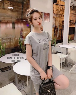 đầm suông in chữ net