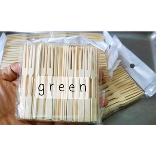 Set 100 cái nĩa gỗ nhỏ ăn trái cây greenkios