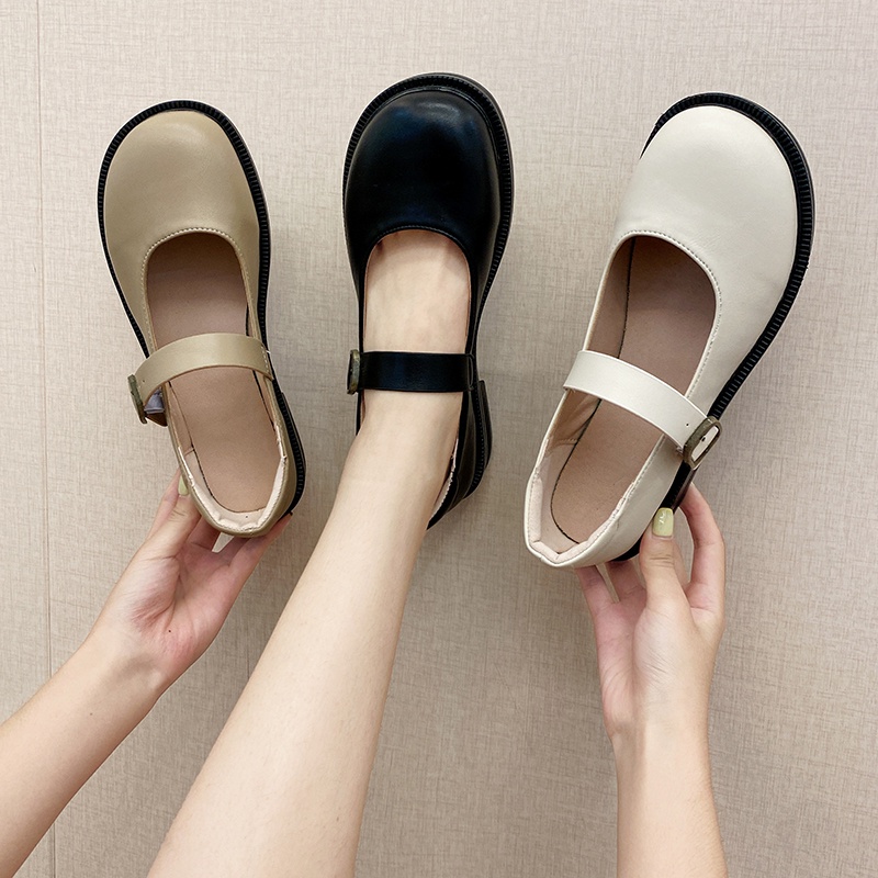 Giày da IELGY phong cách retro Anh Quốc dành cho nữ