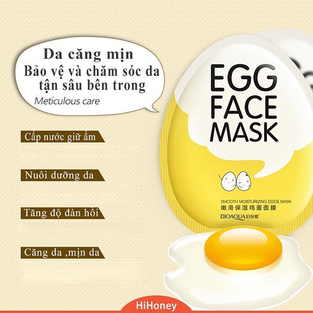 N36 Mặt nạ trứng trắng da cấp ẩm mờ thâm se khít lỗ chân lông mask nội địa trung cao cấp bioaqua