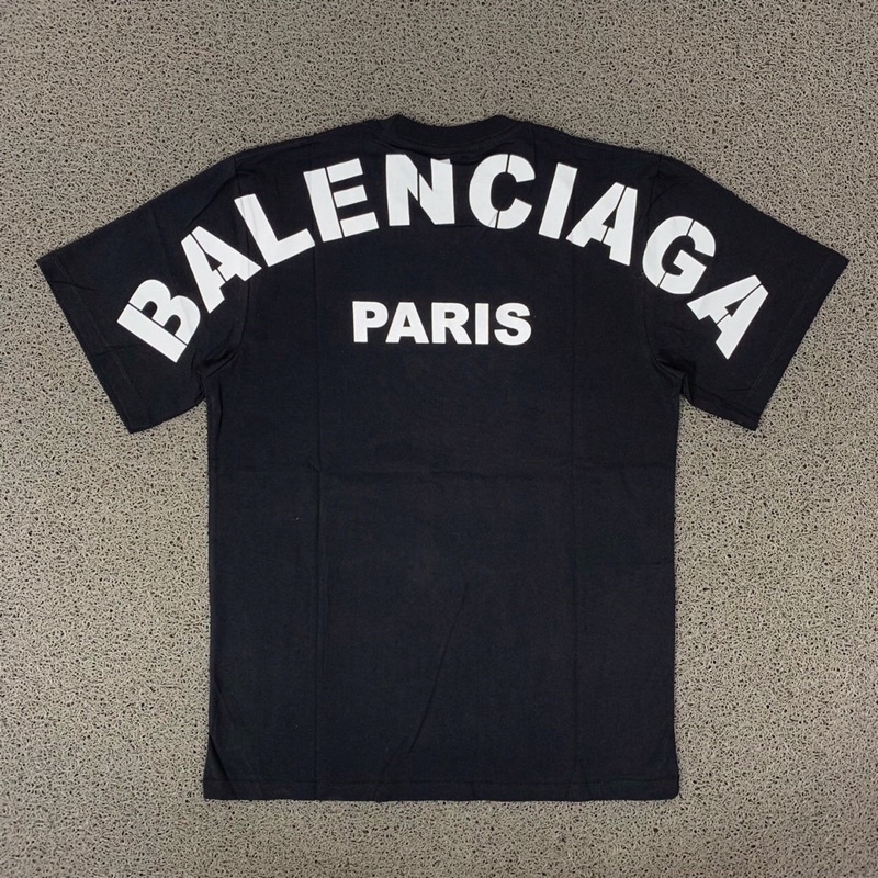 Áo Thun In LOGO Balenciaga Màu Trắng Đen Thời Trang Nhập Khẩu
