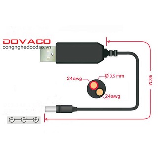 Cáp chuyển đổi điện áp từ cổng USB 5V sang 12V